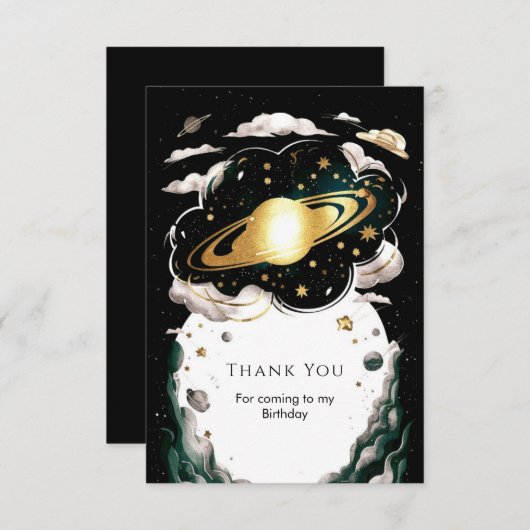 Custom Celestial Space Geburtstag Dankeskarte (Vorne/Hinten)
