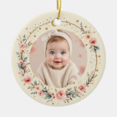 Custom Celestial Starry Baby First Christmas Photo Keramik Ornament (Vorne)