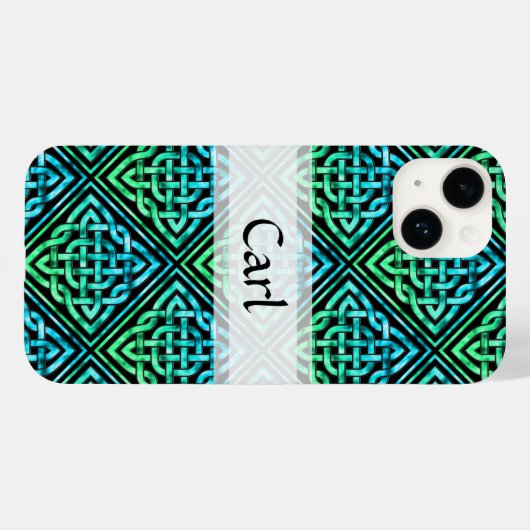 Custom Celtic Knot - Blue Green Black Case-Mate iPhone Hülle (Rückseite (Horizontal))