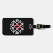 Custom Celtic Knot Red Metallic Luggage Tag Gepäckanhänger (Vorderseite horizontal)