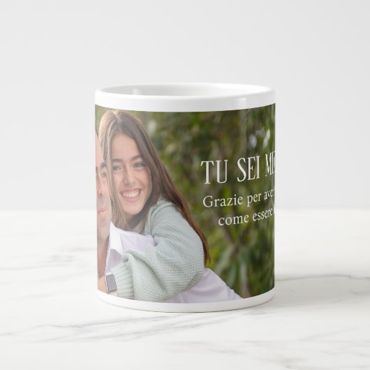 Custom Ceramic Mug for Dad – Black and White Jumbo-Tasse (Vorderseite)