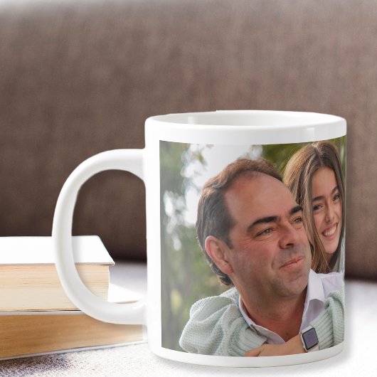 Custom Ceramic Mug for Dad – Black and White Jumbo-Tasse