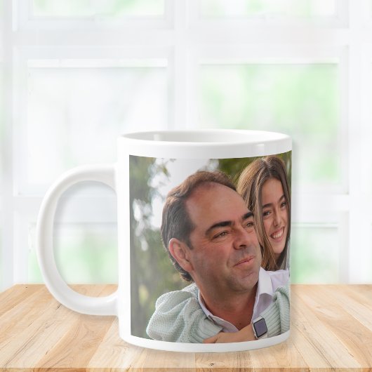 Custom Ceramic Mug for Dad – Black and White Jumbo-Tasse