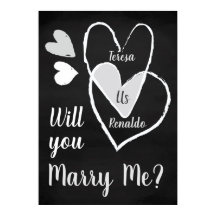 Custom Chalk hört: "Whill du mich heiraten?"