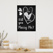 Custom Chalk hört: "Whill du mich heiraten?" Poster (Küche)