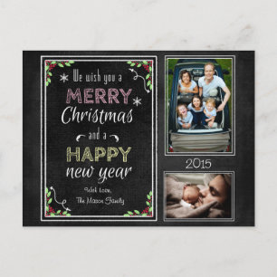 Custom Chalkboard Christmas Collection Feiertagspostkarte