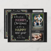 Custom Chalkboard Christmas Collection Feiertagspostkarte (Vorne/Hinten)