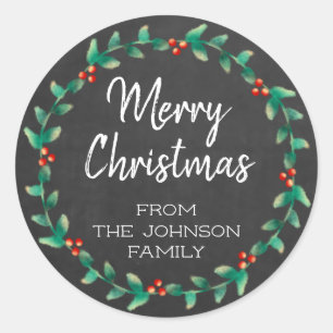 Custom Chalkboard Frohe Weihnachtsfeierliche Heili Runder Aufkleber