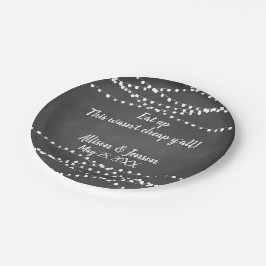 Custom Chalkboard Wedding Paper Teller (Schrägansicht)