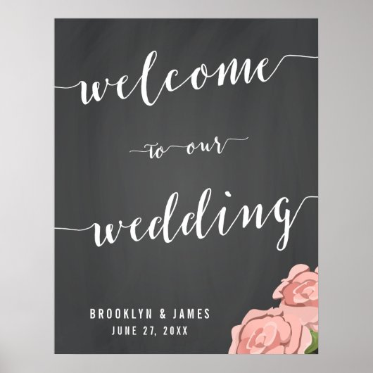 Custom Chalkboard Wedding Reception Zeichen 22x28 Poster (Vorne)
