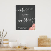 Custom Chalkboard Wedding Reception Zeichen 22x28 Poster (Küche)