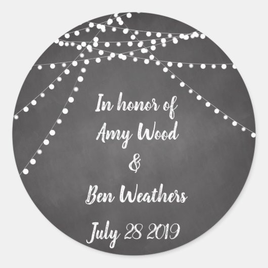 Custom Chalkboard Wedding Stickers (Vorderseite)