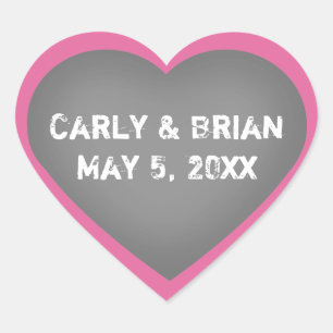 Custom Chalkboard Wedels Heart Sticker