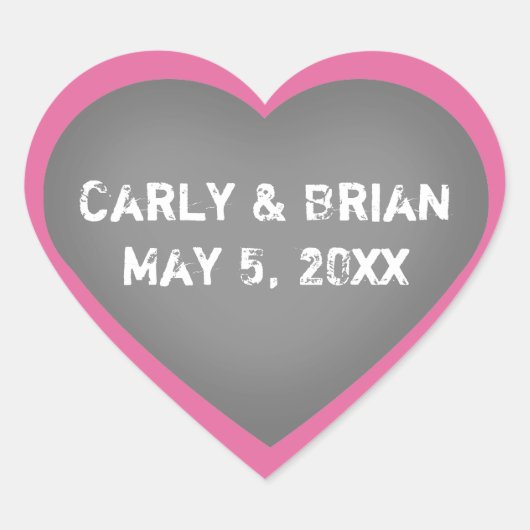 Custom Chalkboard Wedels Heart Sticker (Vorderseite)
