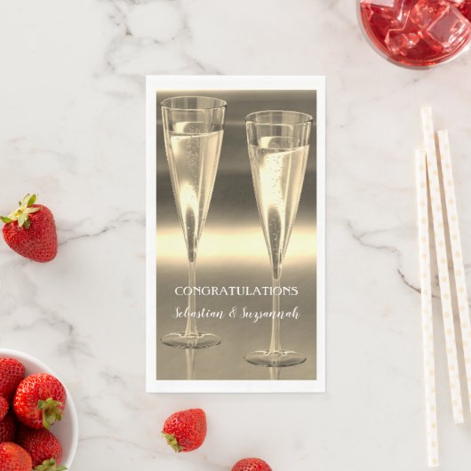 Custom Champagne Glasses Herzlichen Glückwunsch Pa Serviette (Beispiel)