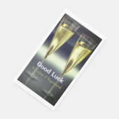 Custom Champagne Glasses Viel Glück-Party Serviette (Ecke)