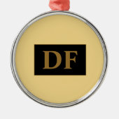 Custom Champagne mit Gold-Initialen Ornament Aus Metall (Vorne)