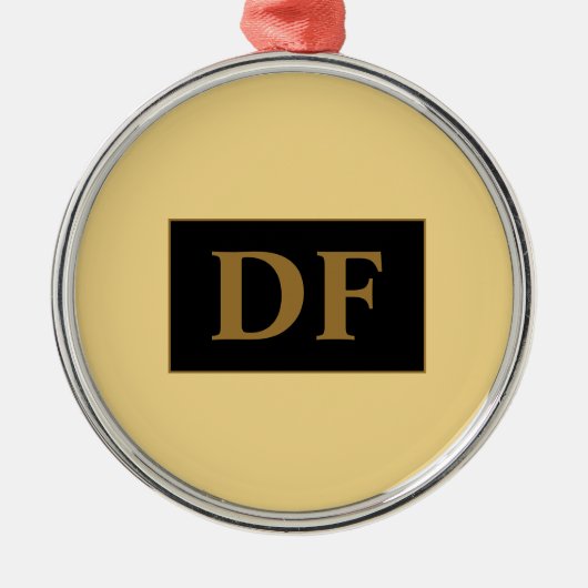 Custom Champagne mit Gold-Initialen Ornament Aus Metall (Vorne)