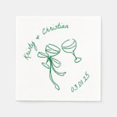 Custom Champagne Toast Wedding Napkins Serviette (Vorderseite)