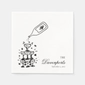 Custom Champagne Tower Bachelorette Bridal Wedding Serviette (Vorderseite)