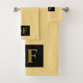 Custom Champagner mit Golden Initial Badetuch Set (Insitu)