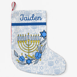 Custom Chanukkah Dreidel Candles Hanukkah Blue Kleiner Weihnachtsstrumpf