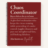 Custom Chaos Coordinator Notebook Gift for Boss Notizblock (Vorderseite)