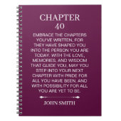 Custom Chapter 40 Birthday notebook Elegant 40th Notizblock (Vorderseite)