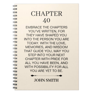 Custom Chapter 40 Birthday notebook Elegant 40th Notizblock
