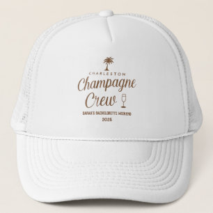 Custom Charleston Champagne Crew Bachelorette Truckerkappe