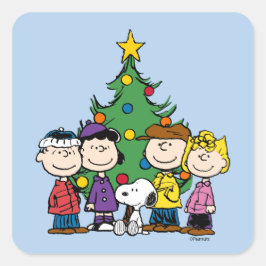 Custom Charlie Brown und Freunde Quadratischer Aufkleber
