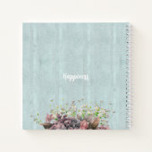 Custom Charming botanical White filigree Blue Notizblock (Rückseite)