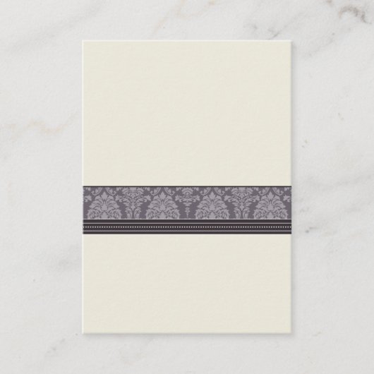 custom: Charming Damask Placecards (plum) Platzkarte (Vorderseite)