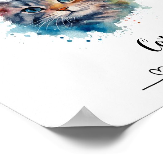 Custom Chat Tabby Wall Art Poster (Ecke)