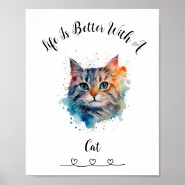 Custom Chat Tabby Wall Art Poster