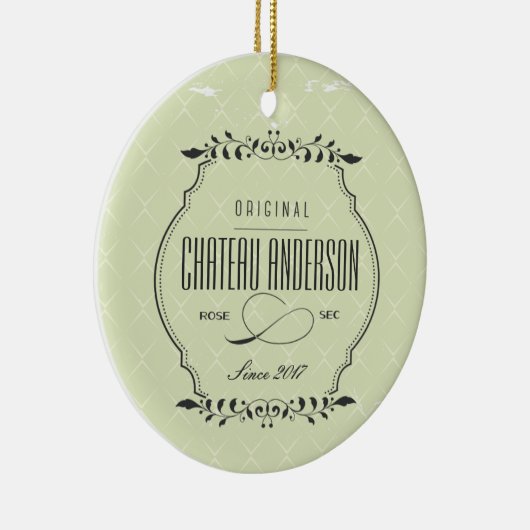 Custom chateau Rose Sec wine Christmas ornament (Rechts)