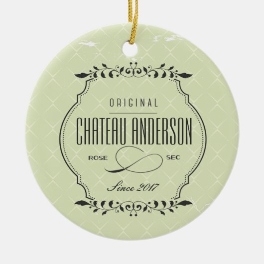Custom chateau Rose Sec wine Christmas ornament (Vorne)