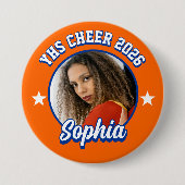 Custom Cheerleader Brag Button, Game Day Cheer Button (Vorderseite)