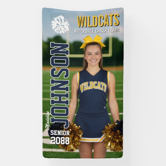 Custom Cheerleading Senior Cheer Homecoming Game Banner (Vertikal)