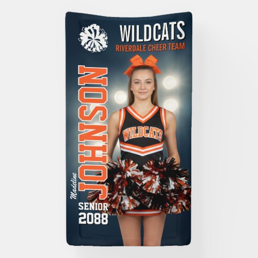 Custom Cheerleading Senior Cheer Team Photo Banner (Vertikal)