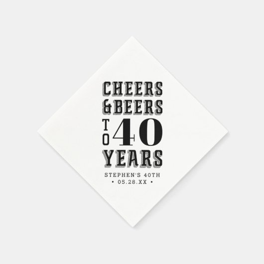 Custom Cheers & Beers Meilenstein Geburtstag Serviette (Ecke)