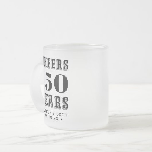 Custom Cheers Meilenstein Geburtstag Mattglastasse (Vorderseite Links)