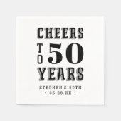 Custom Cheers Meilenstein Geburtstag Serviette (Vorderseite)