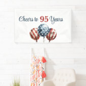 Custom Cheers to 95 Years Birthday Party Banner (Insitu)