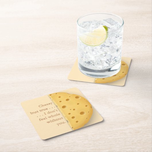 Custom Cheesy Message Trompe L'oeil Schweizer Käse Rechteckiger Pappuntersetzer (Vor Ort)