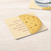 Custom Cheesy Message Trompe L'oeil Schweizer Käse Rechteckiger Pappuntersetzer (angewinkelt)