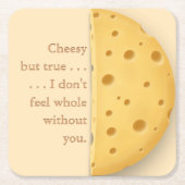 Custom Cheesy Message Trompe L'oeil Schweizer Käse Rechteckiger Pappuntersetzer (Vorderseite)