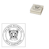 Custom Cheetah Dieses Buch gehört zu Kid's Name Gummistempel (Stempel)