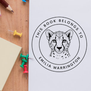 Custom Cheetah Dieses Buch gehört zu Kid's Name Permastempel
