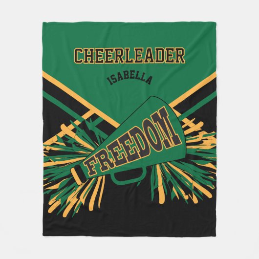 Custom- Chefleader 📣 - Dunkelgrün, Gold und Schwa Fleecedecke (Vorderseite)